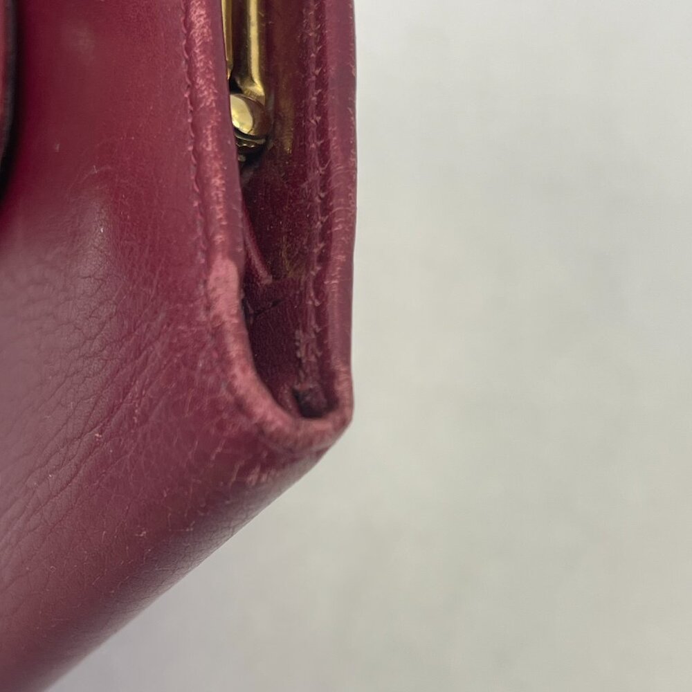 Celine Vintage Bordeaux Compact Wallet w/ Kisslock Coin Compartment - Preowned - Picture 14 of 14
